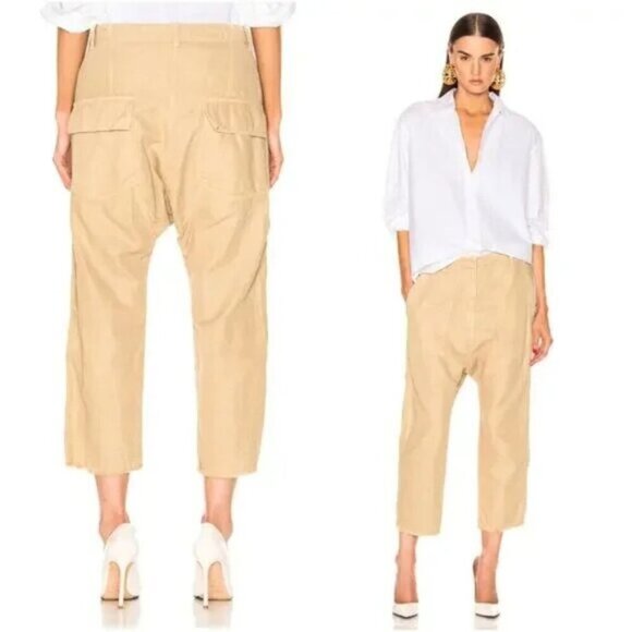 Nili Lotan Pants - Nili Lotan Luna Pants Drop Crotch Linen Blend Trousers Size 0